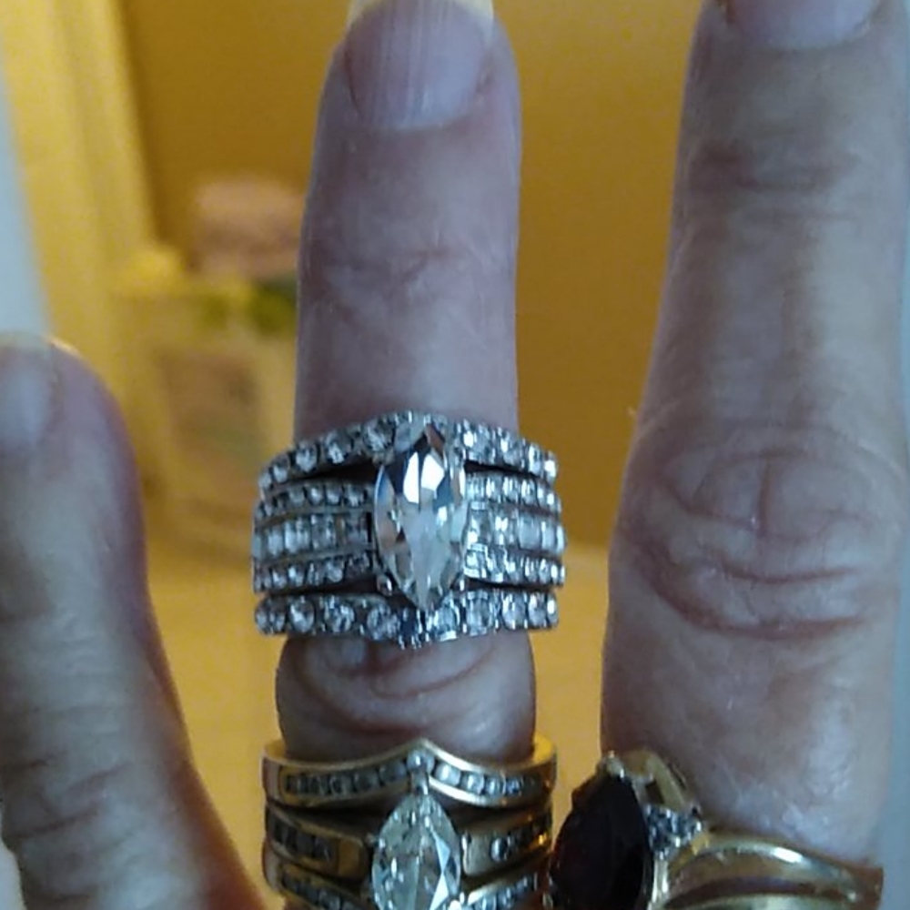 NWT STERLING SILVER 3 RING WEDDING SET - Picture 4 of 4